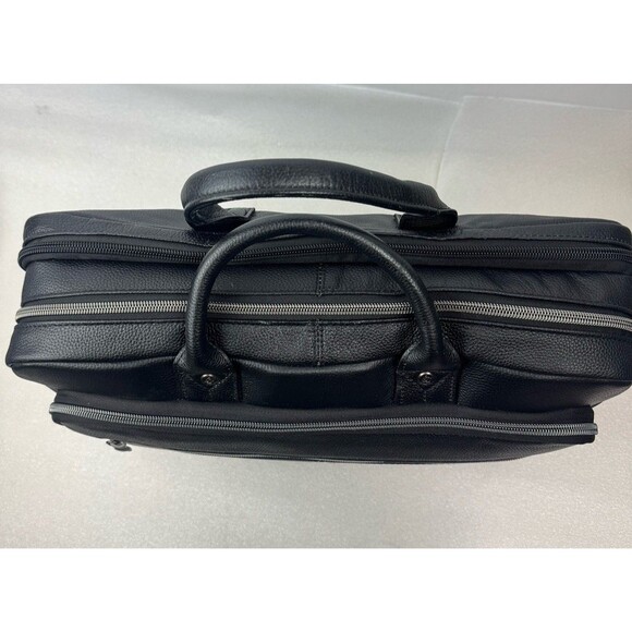 Samsonite Classic Leather Toploader Briefcase With Shoulder Strap - Picture 8 of 16